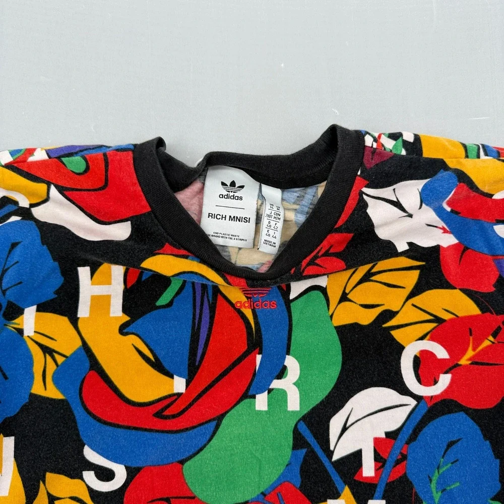 Adidas x Rich Mnisi‎ Floral Graphic T-Shirt Multicolor Black Mens Medium HC4472